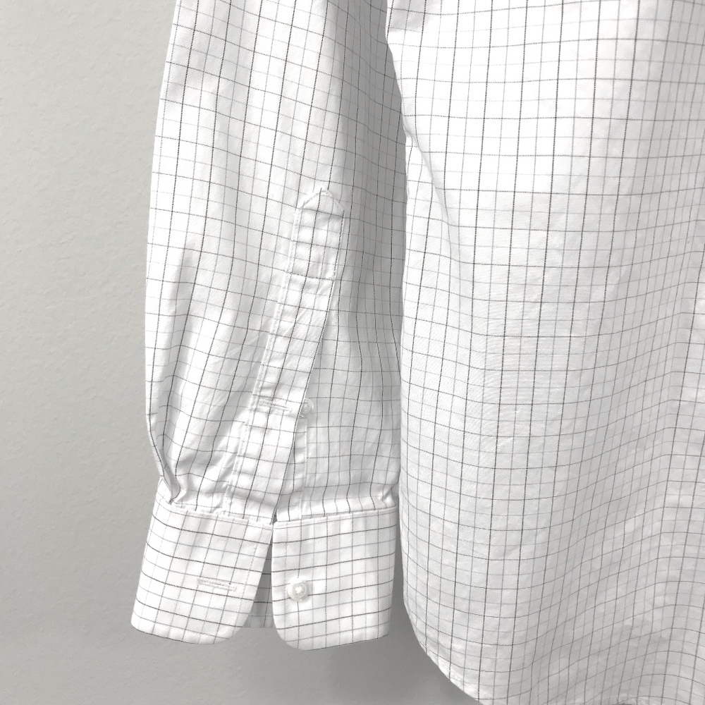 Nordstrom Rack Grid White Button Up Trim Fit - image 5